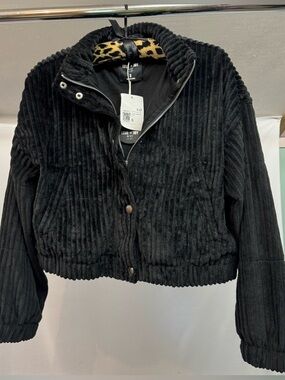 Love Joy Black Bomber Jacket Sz S